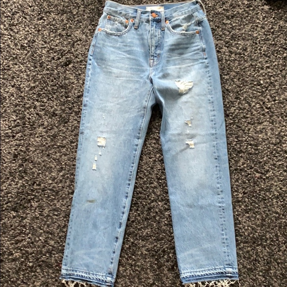 Medium wash distressed jeans